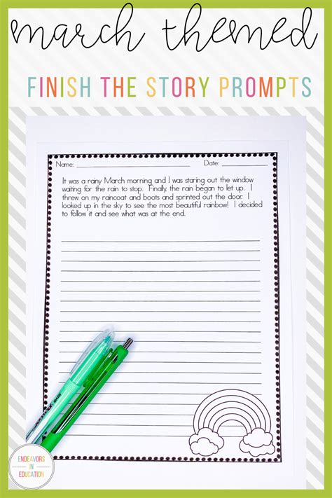 Finish The Story Writing Prompts 3rd Grade