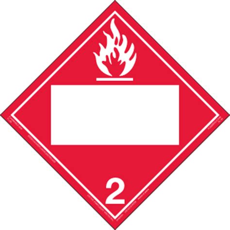 Hazard Class Flammable Gas Tagboard Blank ICC