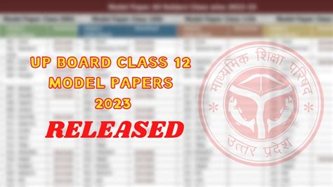Up Board 2023 Class 12th Sample Papers Released Download Here
