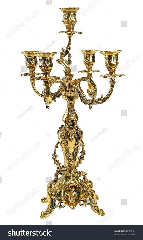 Golden Candlestick Isolated Stock Photo 58696549 Shutterstock