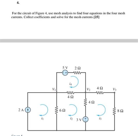 Solved For The Circuit Of Figure Use Mesh Analysis To Chegg