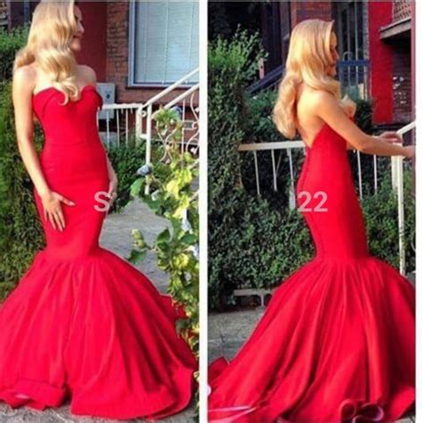 Red Long Mermaid Prom Dresses Sexy Sweetheart Floor Length Gown Long