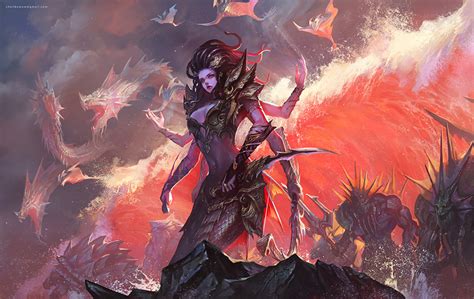 fondos de pantalla world of warcraft dragones monstruos seres sobrenaturais lady vashj juegos