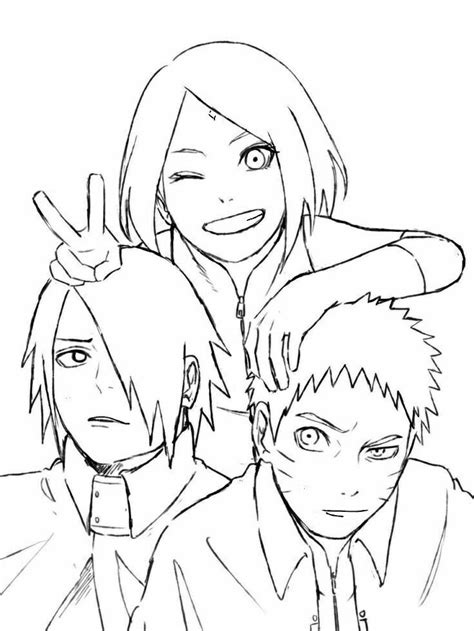 Adicione moldura e o seu nome em seu desenho exclusivo para imprimir e pintar. Team 7 💖💝 em 2020 | Desenhos para colorir naruto, Naruto e ...