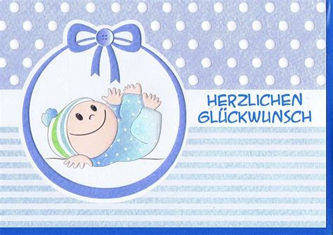 Ein kleiner junge ist auf die welt gekommen und das gilt es mit pauken und trompeten zu feiern. Glückwunschkarte Geburt blau für Jungen | Kartenwichtel.de