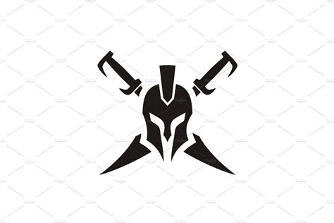 Spartan Sword Fight Game Battle Logo Creative Illustrator Templates