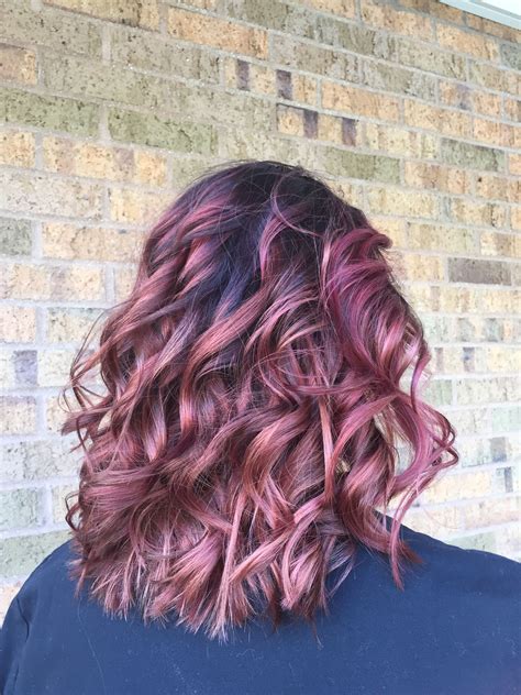 Raspberry Color With Deep Purple Base Cool Hairstyles Long Hair