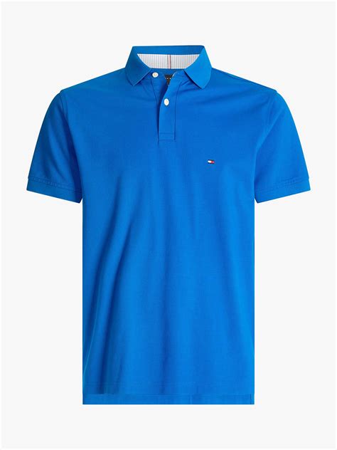 Tommy Hilfiger 1985 Slim Fit Polo Shirt Bio Blue At John Lewis And Partners