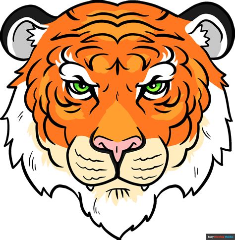 How To Draw A Tiger Face Easy