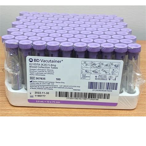 3ml BD Vacutainer Blood Collection Tubes With EDTA American Screening