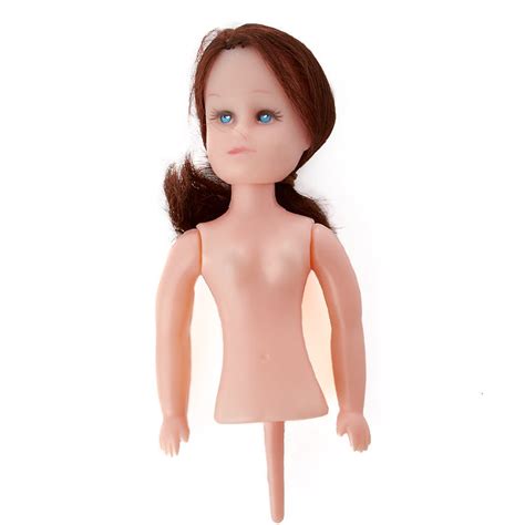 Brunette Caucasian Half Doll Body Plastic And Vinyl Dolls Doll