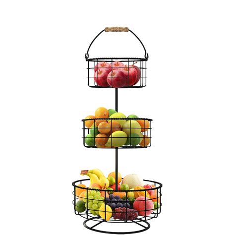 Sorbus 3 Tier Countertop Fruit Basket Holder And Decorative Bowl Stand