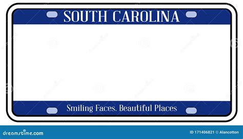 Blank South Carolina State License Plate Stock Vector Illustration Of