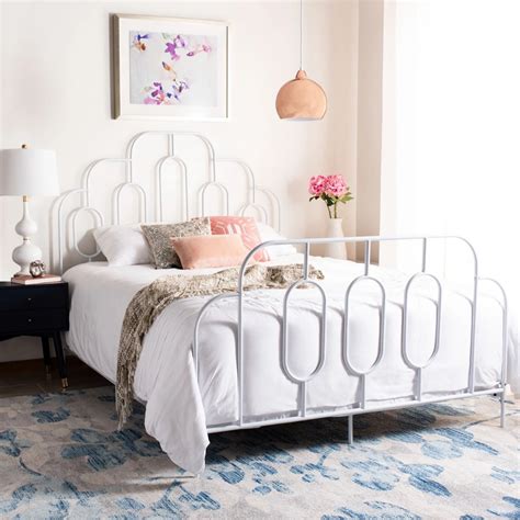 Coomber Metal Retro Bed Paynes Gray Paynesgray White Headboard
