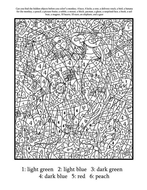 Worksheet Advanced Color By Number Coloring Page Free Printable
