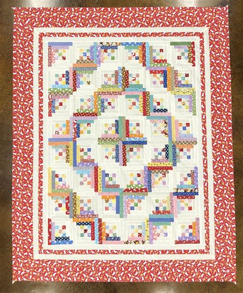 With this simple tutorial, there's no need to worry about accurately cutting lots the traditional log cabin quilt block has a red centre with light fabrics on two side and dark fabrics in the other two sides. #60-Nine Patch Log Cabin 30's fabric...2019 (With images ...