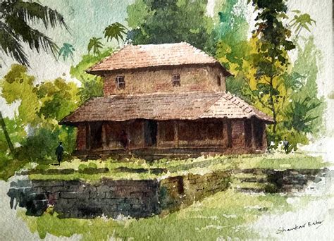 Buy Kerala House Handmade Painting By Sankara Babu Codeart66221926