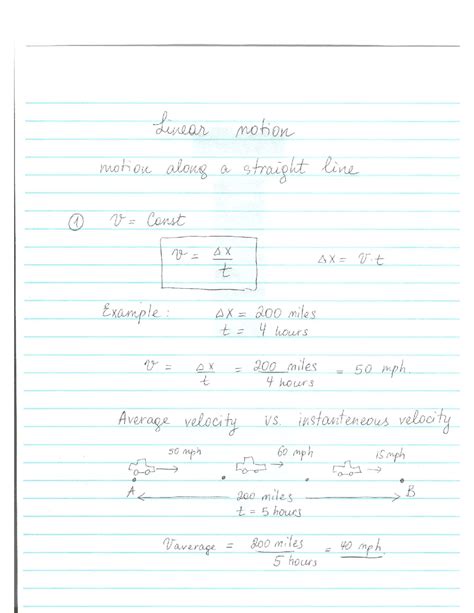 Linear Motion Motion Along A Straight Line Phys 100 Docsity
