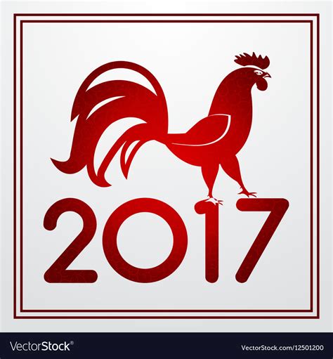 Chinese Calendar For The 2017 Year Of Rooster Vector Image