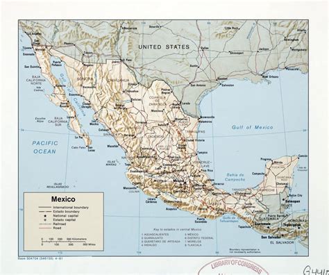 Large Detailed Political And Administrative Map Of Mexico With Relief