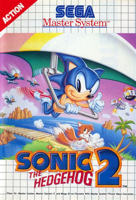 Sonic The Hedgehog 2 1992 Sega Master System Box Cover