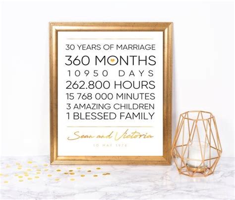 If your wife likes to try out new fragrances—or if she's in search of her own signature scent—this nest eau de parfum discovery set will make a perfect birthday 30 gifts under $30 your girlfriend will love. 30th Anniversary Gift for Husband Wife | Printable Personalized Gift | 30 Year Anniversary Gift ...
