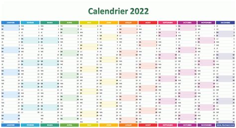 Calendrier 2022 à Remplir Et Imprimer Calendrier Semaines 2022