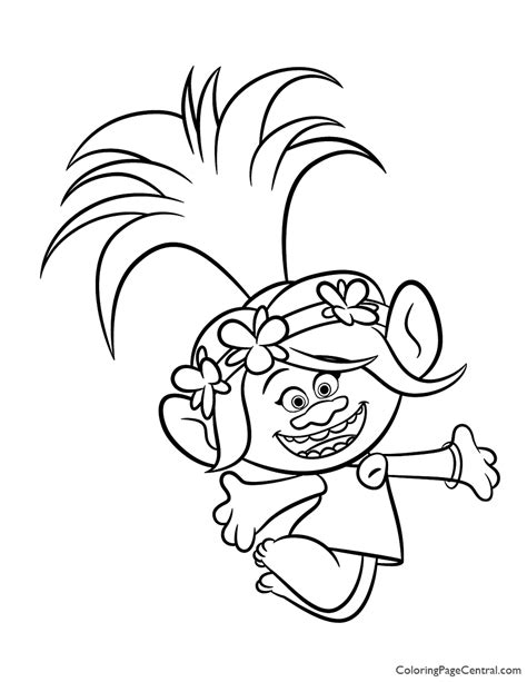 The coloring page has many benefits. Trolls - Poppy Coloring Page 02 | Coloring Page Central