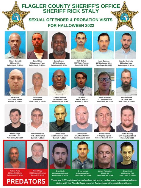 Flaglersheriff On Twitter 24 Sex Offenders And Probationers In