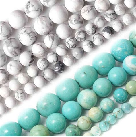 Mm Pcs Matte White Turquoise Howlite Beads Natural