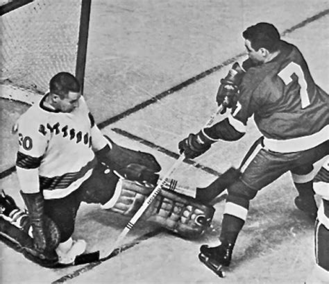 Pittsburgh Penguins Les Binkley Makes Save Vs Norm Ullman 1967 Hockeygods