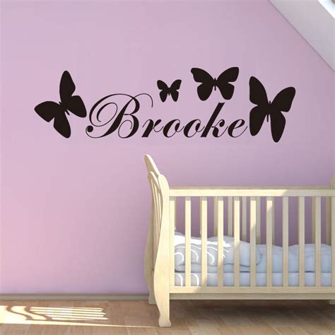 Name Stickers For Girls Room Beautiful Butterflies Personalized Wall