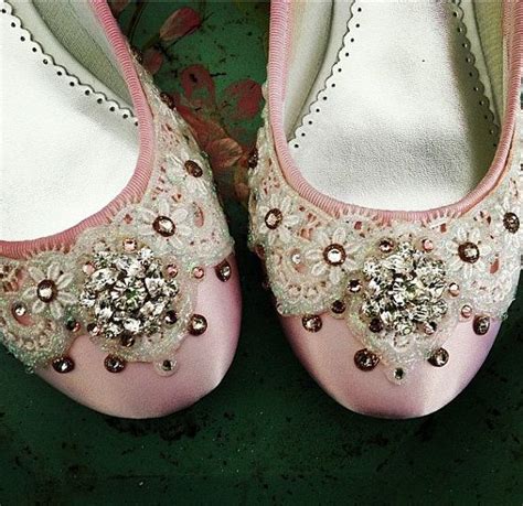 pink crystal bridal ballet flat wedding shoes by beholdenbridal 175 00 bridal ballet flats