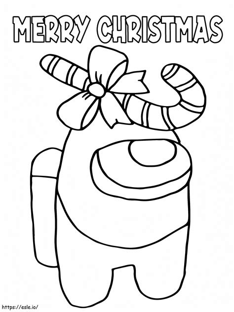 Among Us Merry Christmas Coloring Page 8 Coloring Page