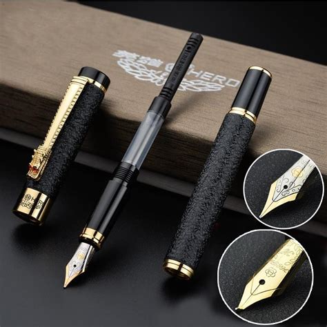 High Quality Fountain Pen Iraurita Ink Pen 05mm 1mm Metal Golden Clip