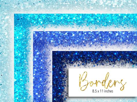 Blue Glitter Borders Collection Etsy