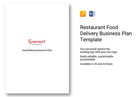 Restaurant Food Delivery Business Plan Template In Word Apple Pages