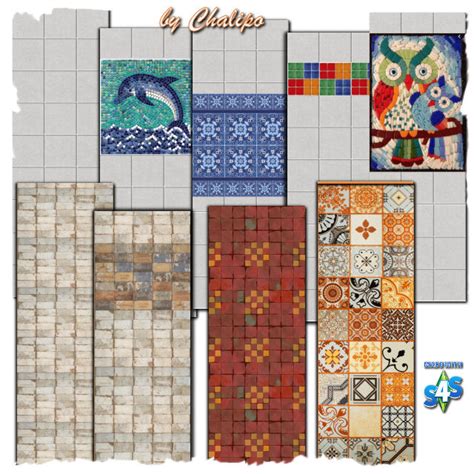 I made a octaginal room and the tiles on the edge are sticking out of the room to the outside. Mosaic Tiles by Chalipo at All 4 Sims » Sims 4 Updates