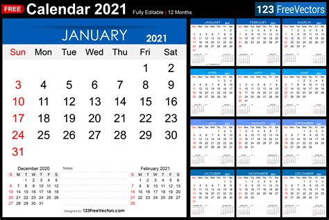 Printable 2021 Monthly Calendar Calendar Printables Free Blank