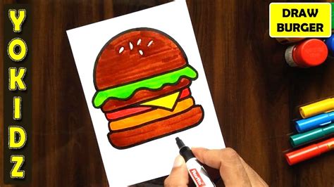 how to draw burger easy