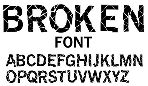 Cracked Alphabet Vector Broken Font Uppercase Letters Typography