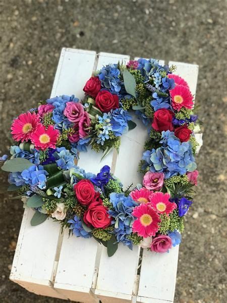 Check spelling or type a new query. Traditional Open Heart Blue and Pink | Funeral flower ...