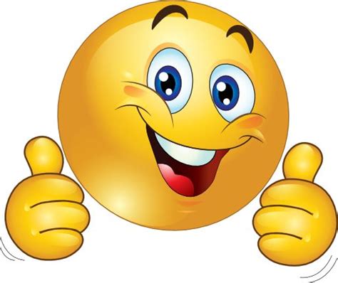 Emoticon Happy Png Two Thumbs Up Happy Smiley Emoticon Clipart