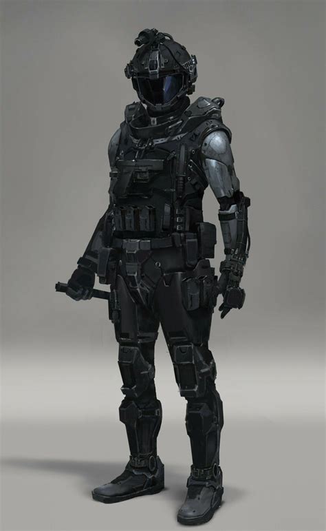 Futuristic Military Soldier Concept Art Character Design Illustration