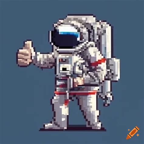 Pixel Art Of An Astronaut Giving A Thumbs Up