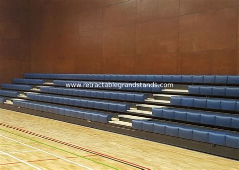 Wall Attached Retractable Gymnasium Bleachers Anti Slip Indoor