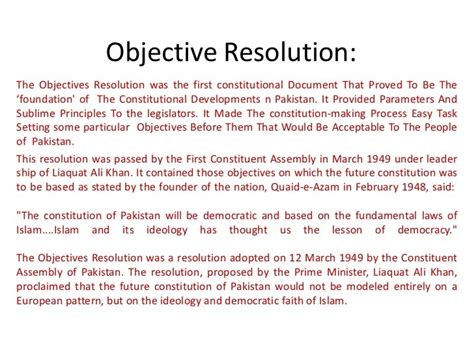 Objective Resolution Of Pakistan