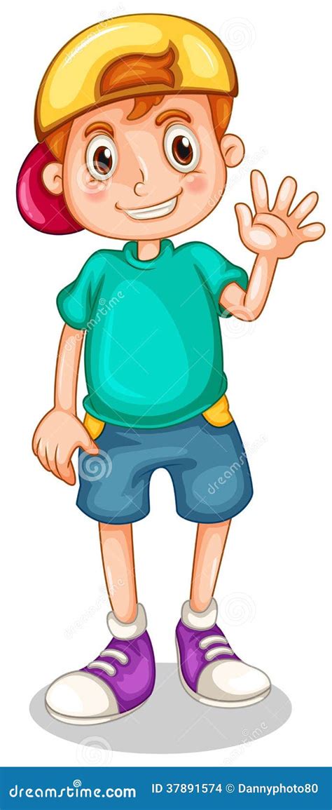 A Young Gentleman Waving His Hand Stock Vector Illustration Of White