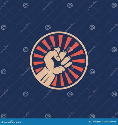 Activist Rebellion Fist Symbol Abstract Vector Riot Emblem Or Logo