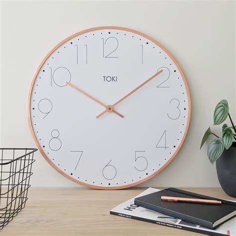 Buy Toki Ola Rose Gold Silent Sweep Wall Clock 50cm Online Purely